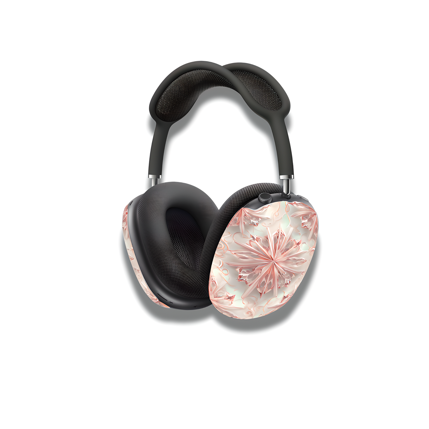 Blush Frost AirPods Max Covers - pink floral headphone covers.