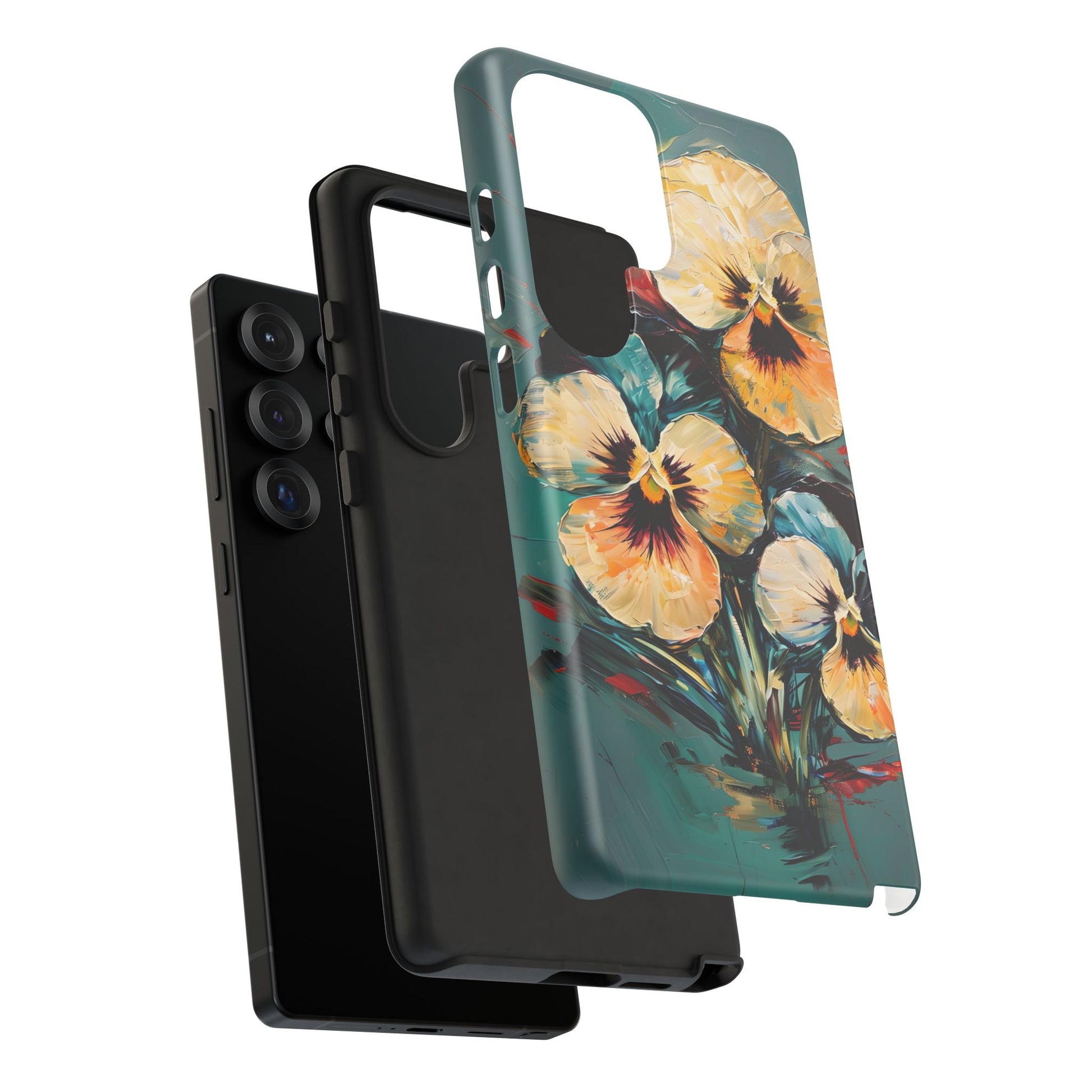 Golden Pansy Cascade Case for Samsung Galaxy S25 Ultra - Premium Shockproof Designer Phone Cover