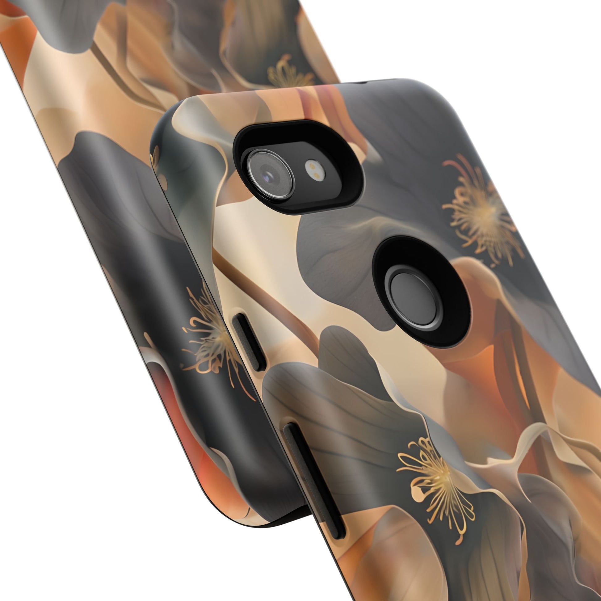 Autumn Ember - Moody Floral Art Google Pixel 3a Tough Phone Case - Warm Earthy Botanical Design