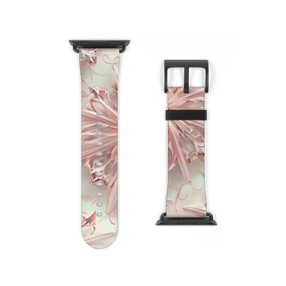 Blush Frost Apple Watch Band Strap - Delicate Pink Snowflake design