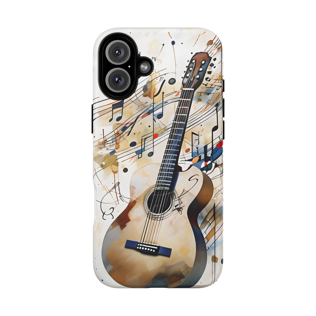 Strum and Flow Acoustic Guitar Art iPhone 16 Plus MagSafe Case