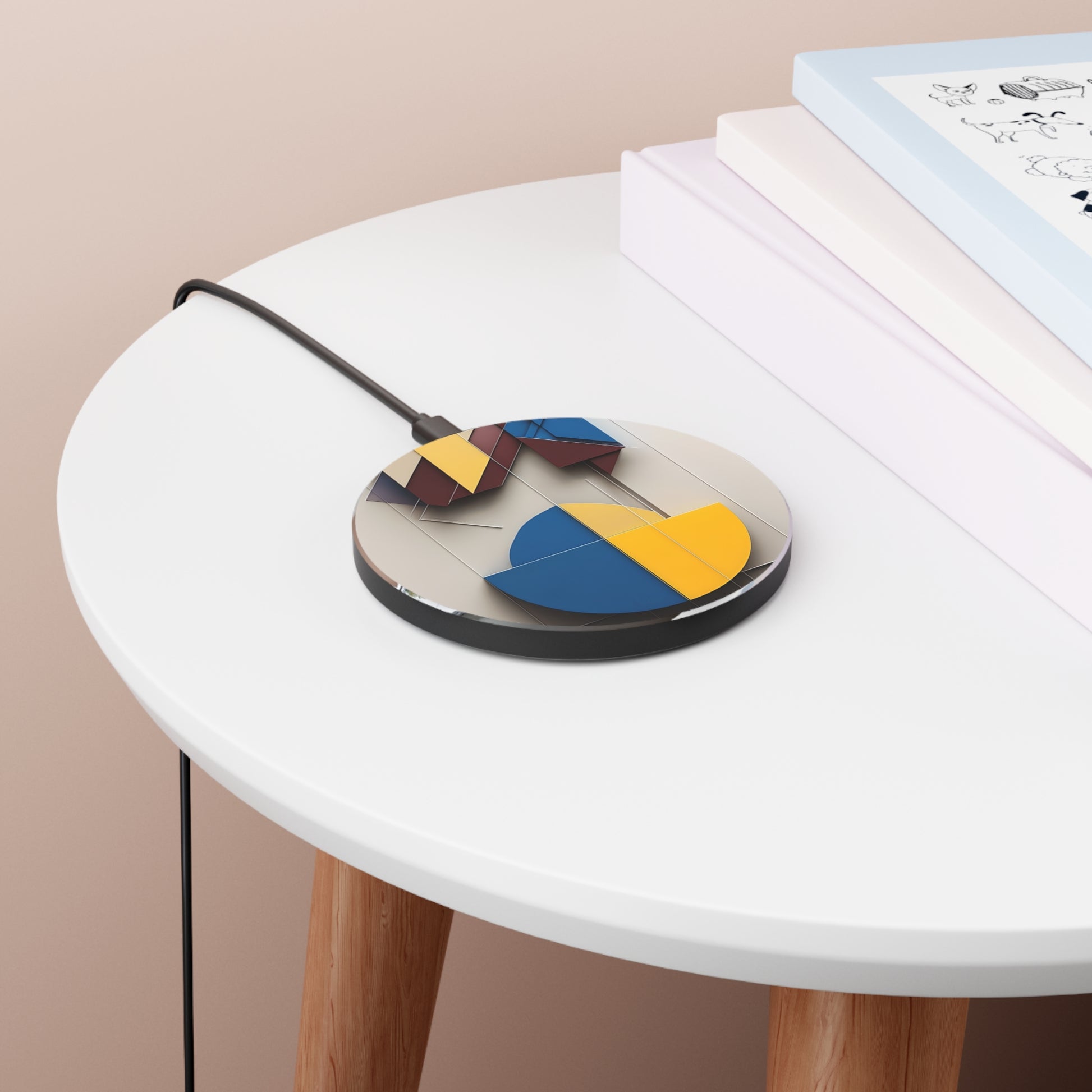 Chromatic Construct Qi Wireless Charger - 10W Fast Charging Pad for iPhone 15/16 - MagSafe Compatible Floral Design
