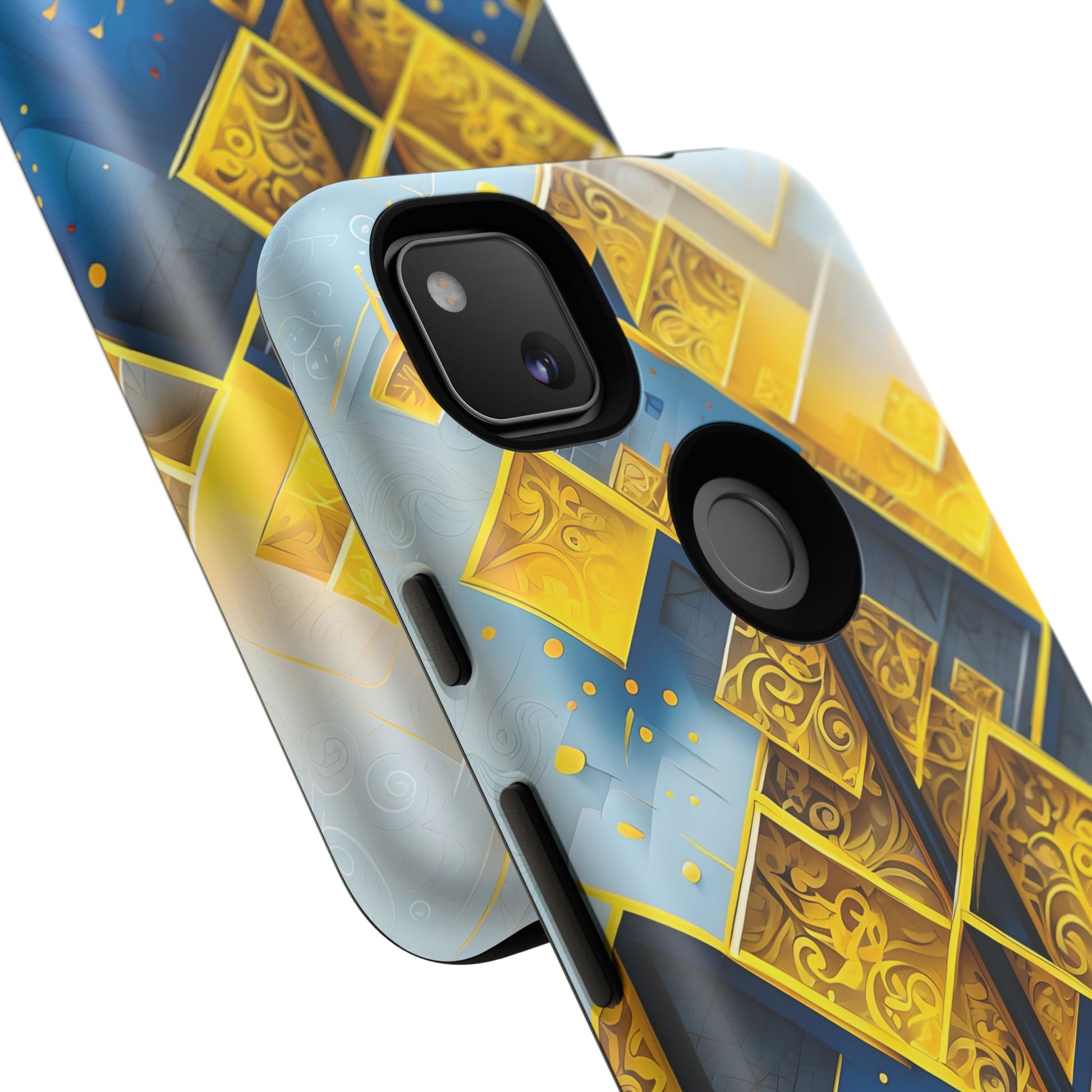 Golden Ascent Luxe Geometric Google Pixel 4a Tough Case - Elegant Abstract Gold Design