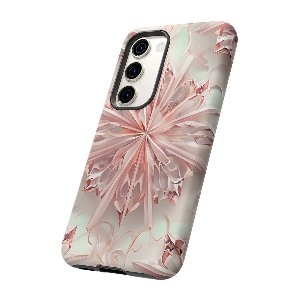 Blush Frost from our Kaleidoscope Collection - Samsung Galaxy S23 tough case - Soft Pink Geometric Floral Design
