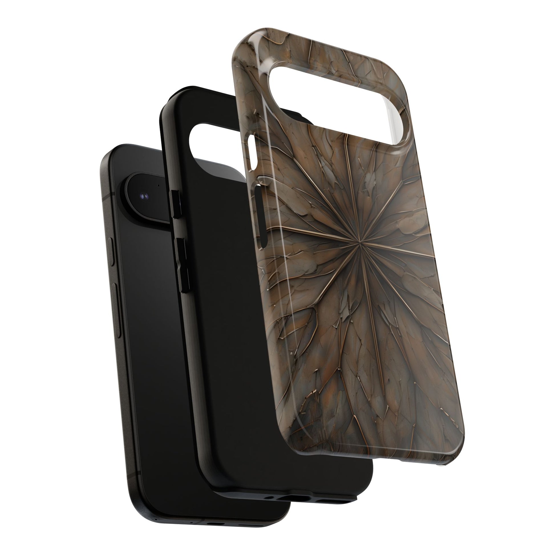 Earthstone Mandala - Kaleidoscope Collection Artistic Taupe Burst - Google Pixel 9 Tough Phone Case