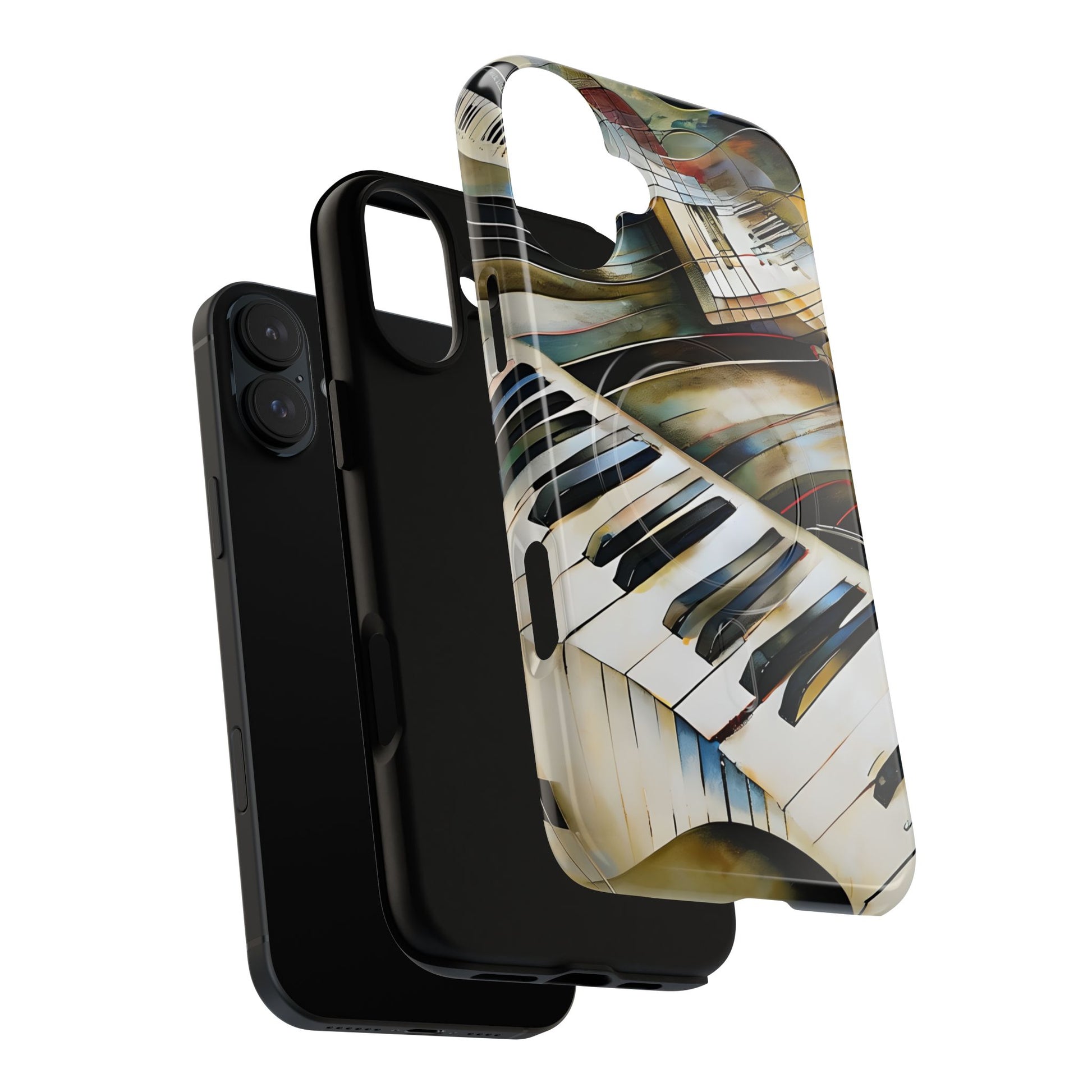 Ivory Cascade Abstract Keyboard Music iPhone 16 Plus MagSafe Case