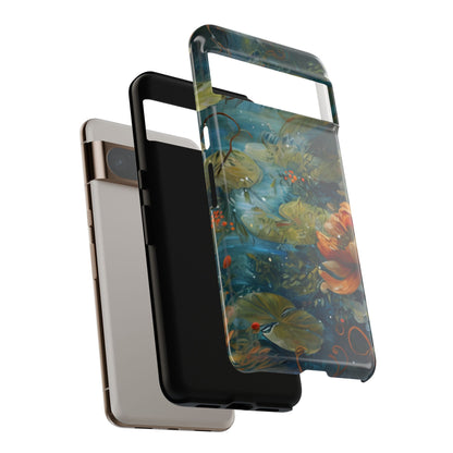 Waterlily Nocturne shockproof dual layer Google Pixel phone case with water lily pond painting