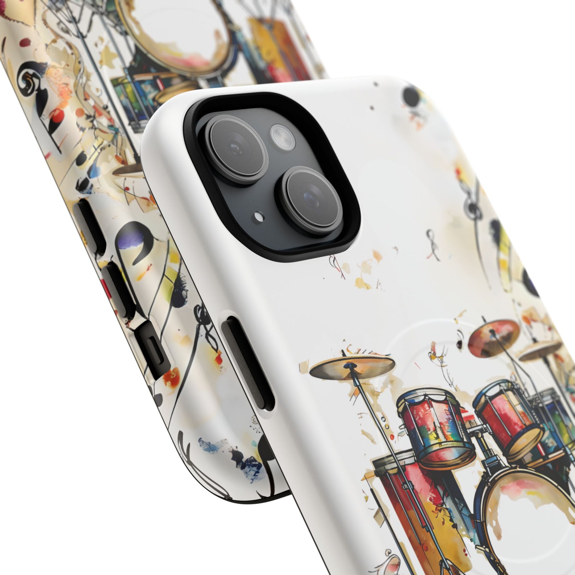 Beatline Abstract Drums & Music Notes iPhone 15 Plus MagSafe Case