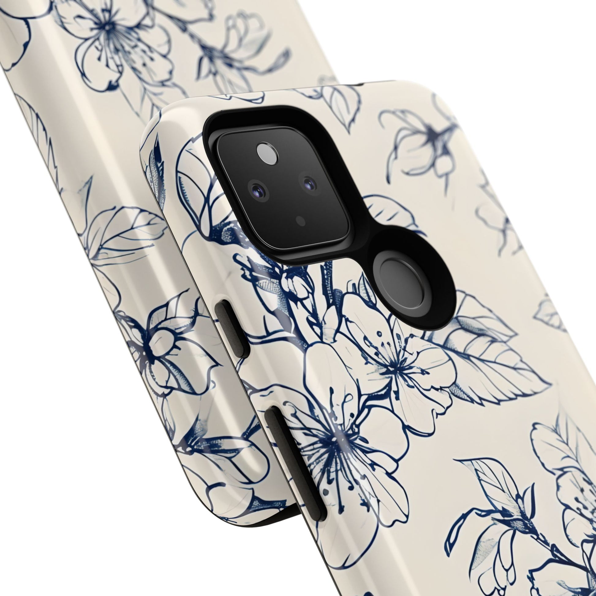 Blossom Sketch - Artistic Blue Floral Google Pixel 4a 5G - Tough Phone Case - Hand-Drawn Botanical Design