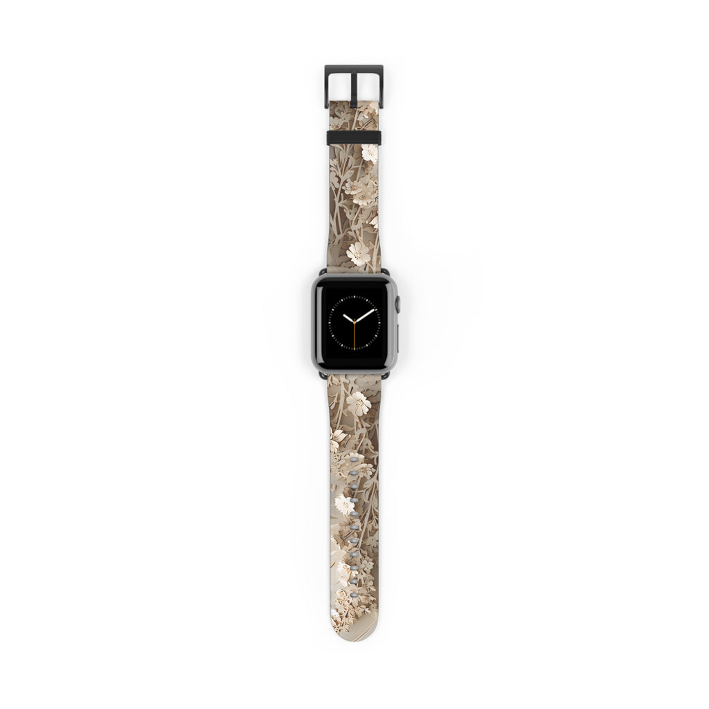 Moonlit Garden Apple Watch Band - Premium Custom Strap for Series 1-9, SE & Ultra - Artistic Vegan Leather