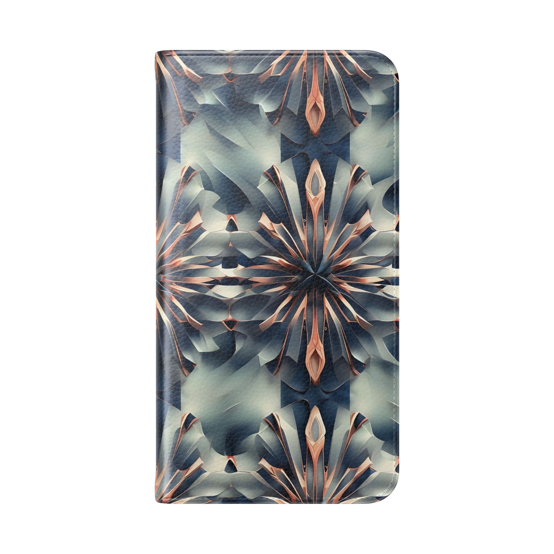 Obsidian Kaleidoscope Samsung Galaxy S23 Plus Wallet Case - Elegant Abstract Flip Cover with Card Slots