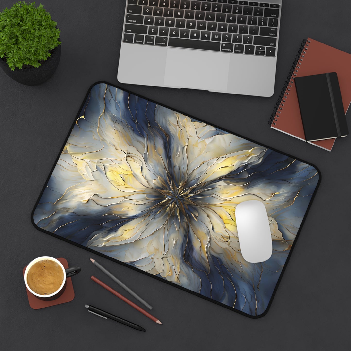 Luminous Petal Designer Desk Mat - Premium Office Desk Pad, 3 Sizes Available, Artistic Workspace Protection