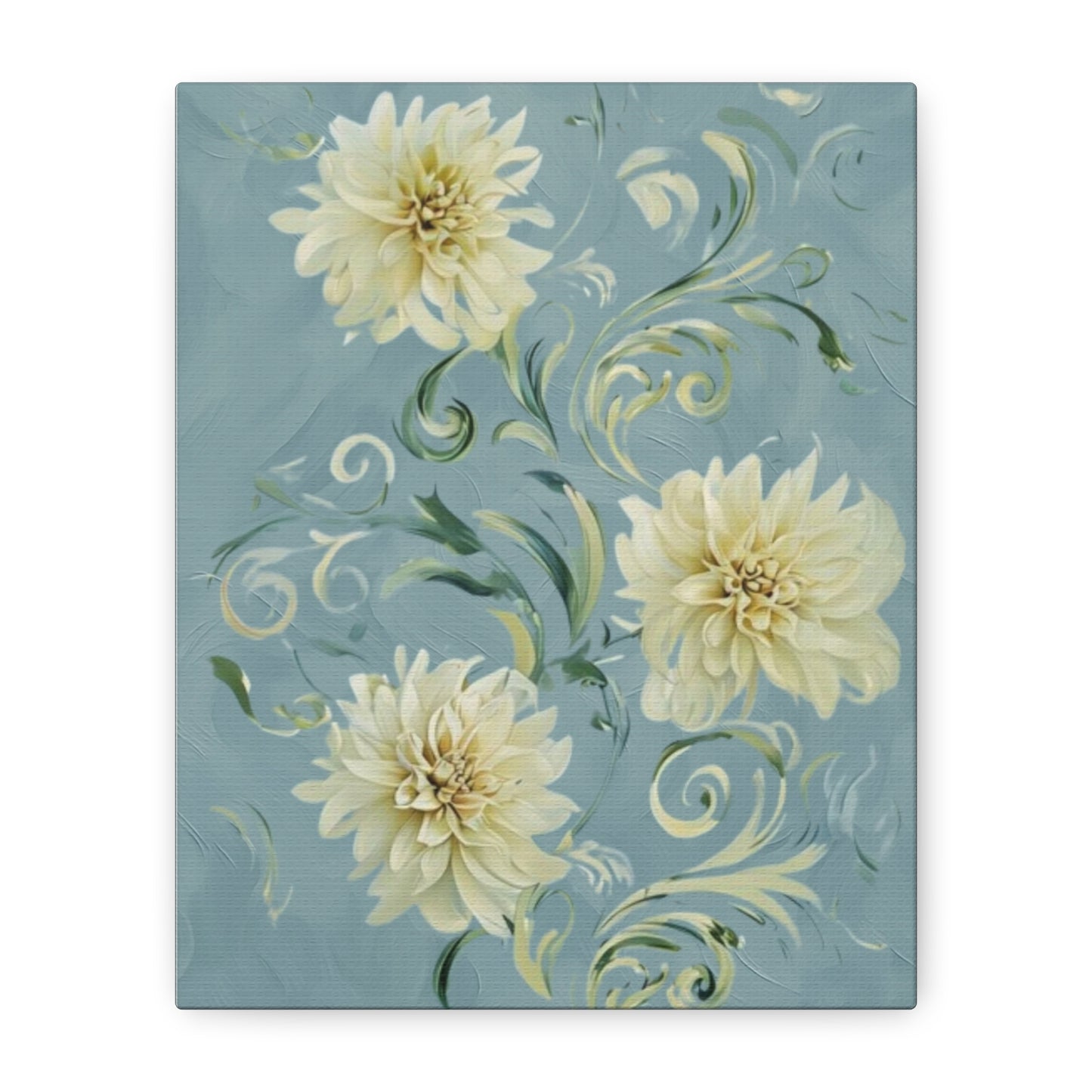 Golden Dahlia Trio - Vertical Botanical Wall Art with Elegant Warm Tones