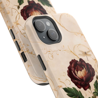 Vintage Burgundy Rose iPhone MagSafe Case
