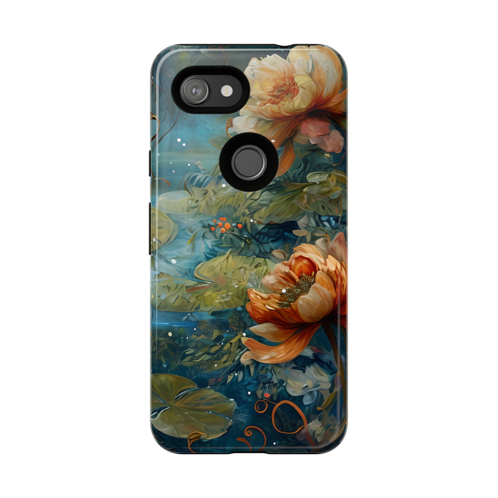 Waterlily Nocturne Tough Case for Google Pixel 3a - Premium Artistic Shockproof Cover, Elegant Protective Phone Case