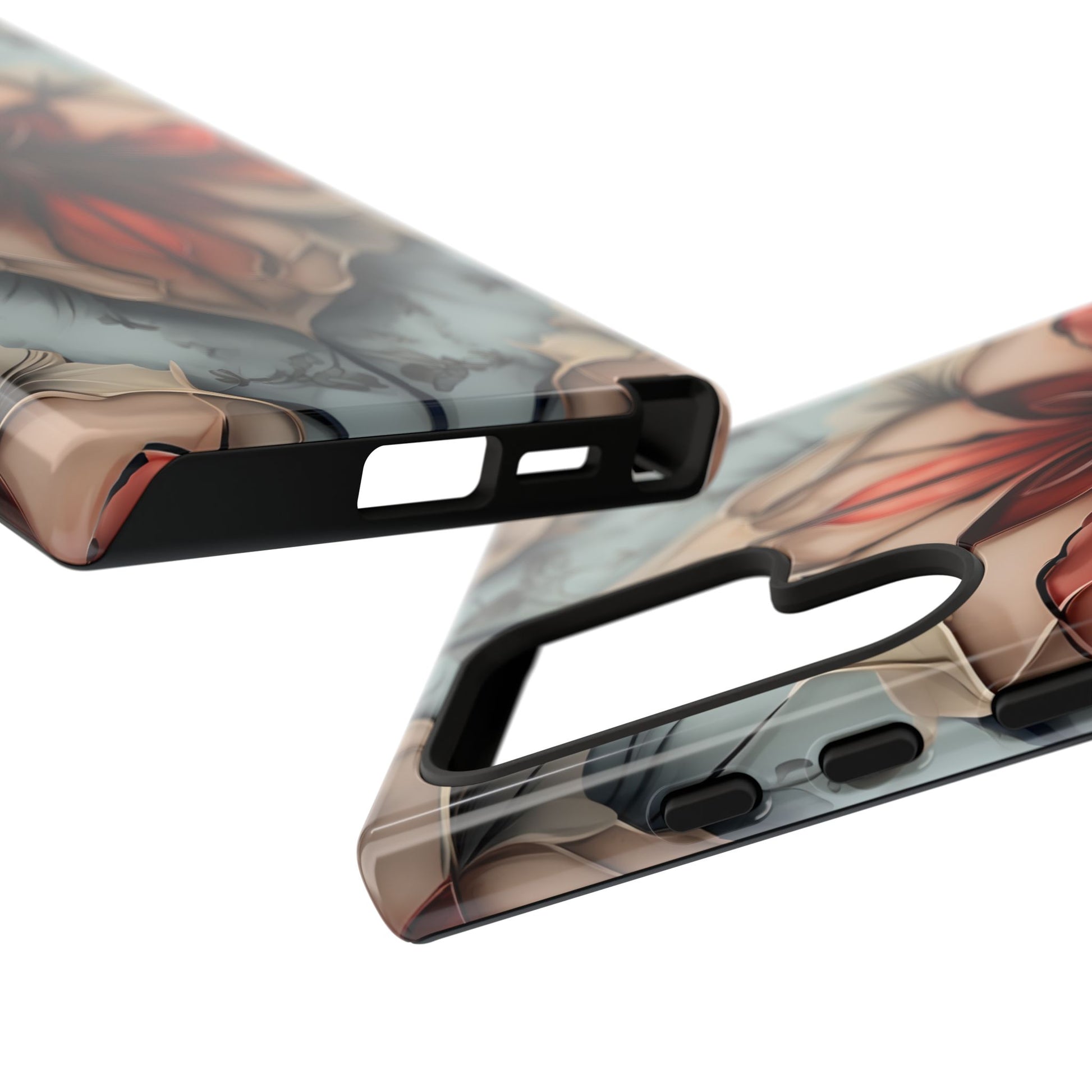 Ember Bloom - Kaleidoscope Collection Artistic Floral - Samsung Galaxy S24 Ultra Tough Phone Case - Fiery Symmetrical Design