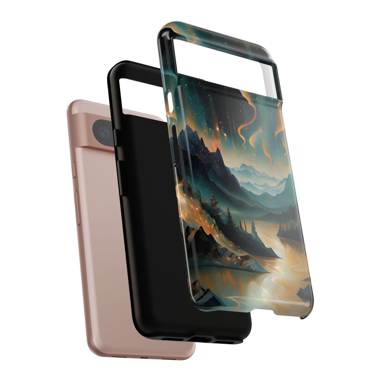 Aurora Dreamscape Tough Case for Google Pixel - Northern Lights Artistic Shockproof Cover, Elegant Protective Phone Case