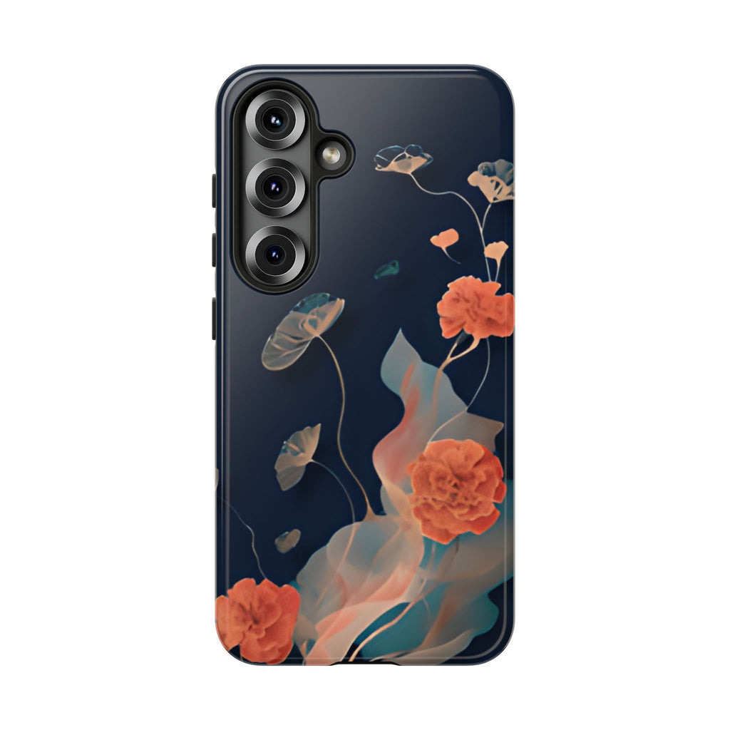 Lotus Reverie - Elegant Artistic Floral Samsung Galaxy S25 Tough Phone Case - Painterly Lotus Blossom Design