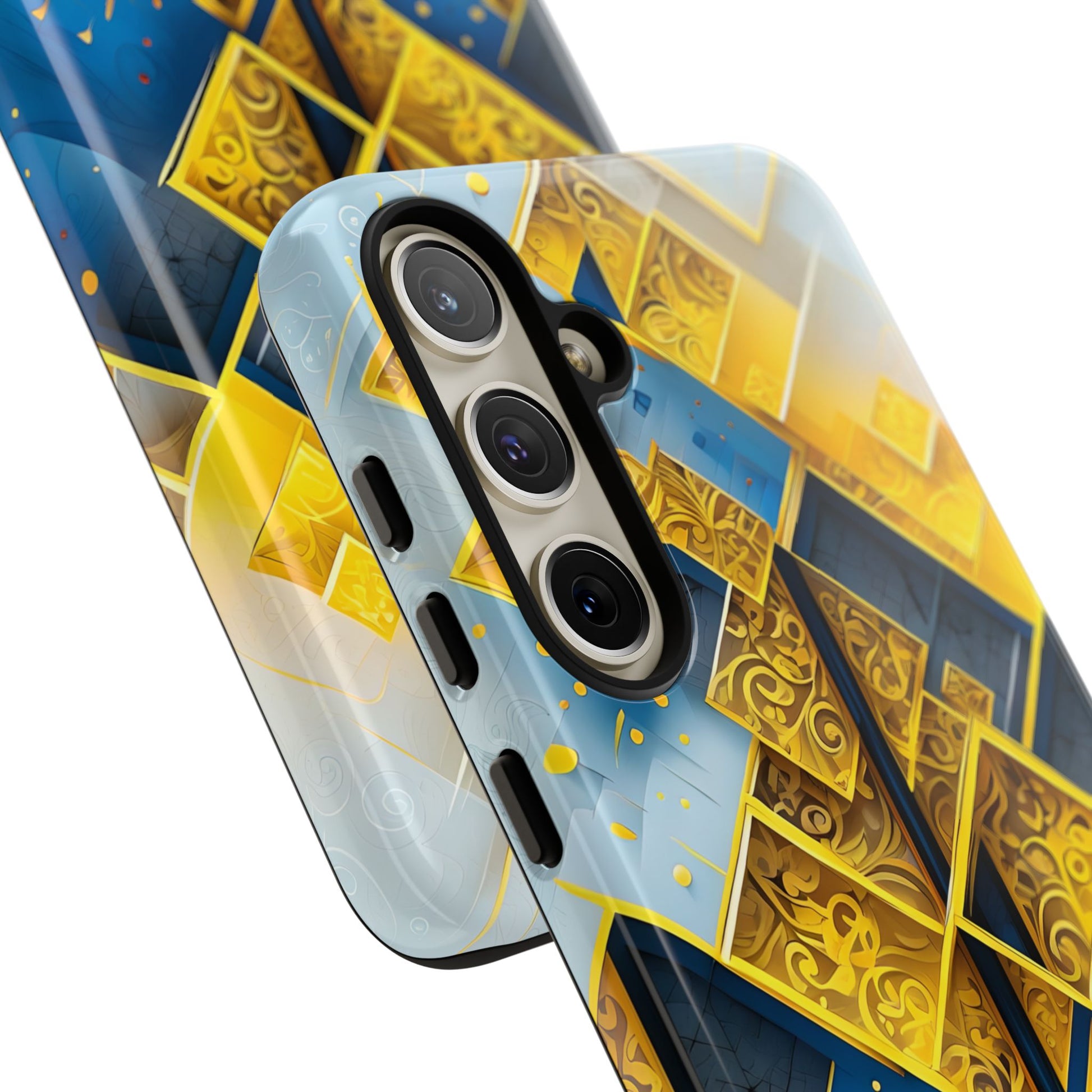 Golden Ascent Luxe Geometric Samsung Galaxy S24 Plus Tough Case - Elegant Abstract Gold Design