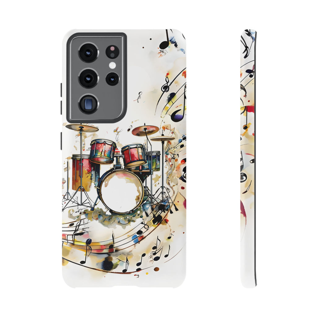Beatline Abstract Drums and Music Notes Tough Case for Samsung Galaxy S21 Ultra- Shockproof Phone Cover