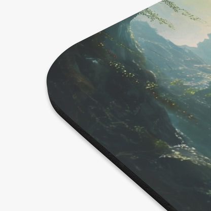 Close-up of Celestial Tides mouse pad showing printed wave design detail