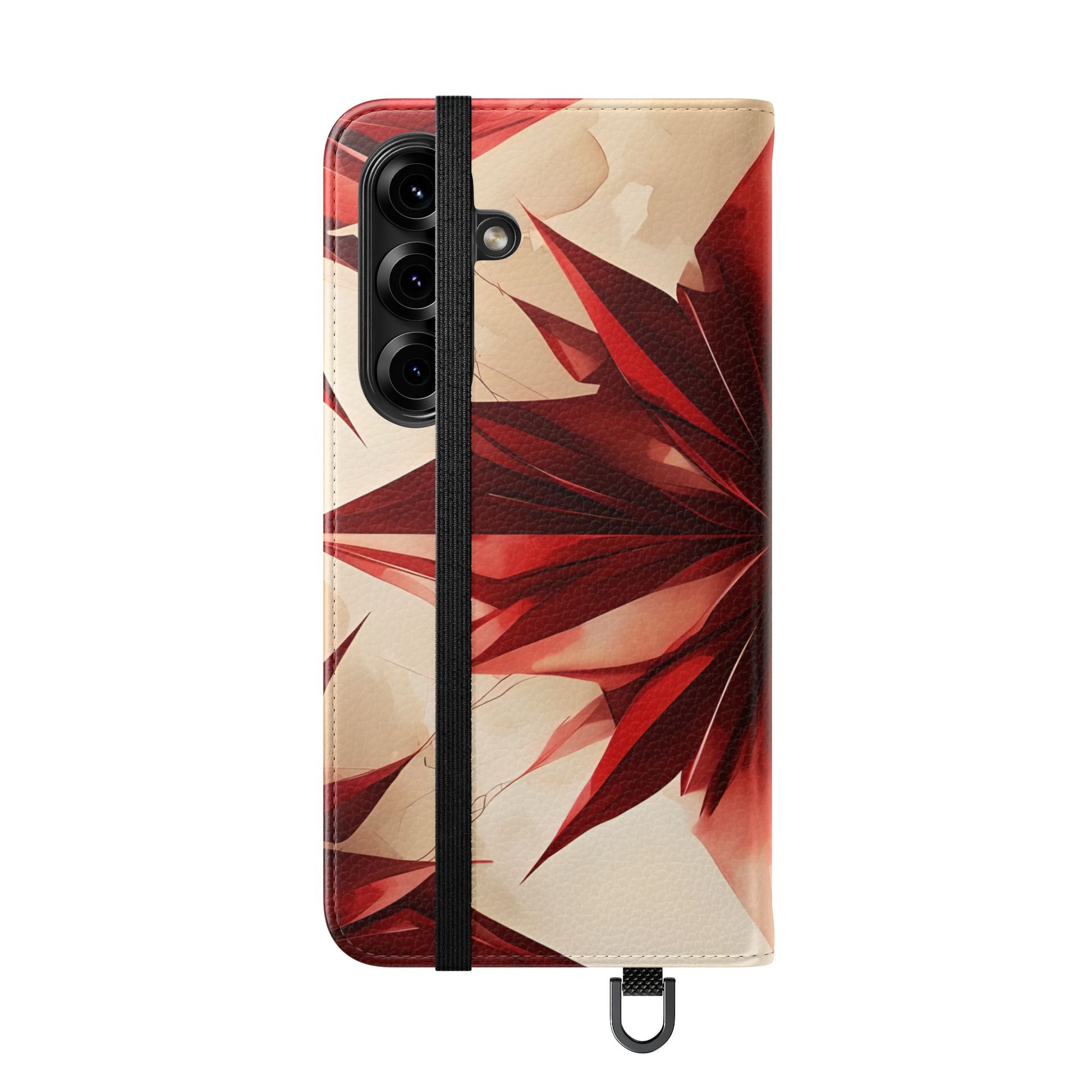 Ruby Compass Samsung Galaxy S25 Wallet Case - Bold Geometric Flip Cover with Card Slots