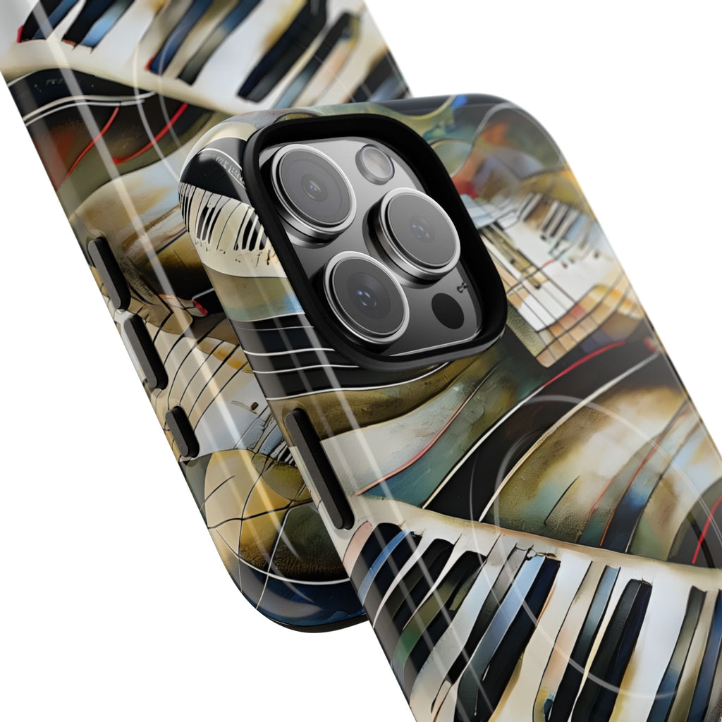 Ivory Cascade Abstract Keyboard Music iPhone 16 Pro Max MagSafe Case