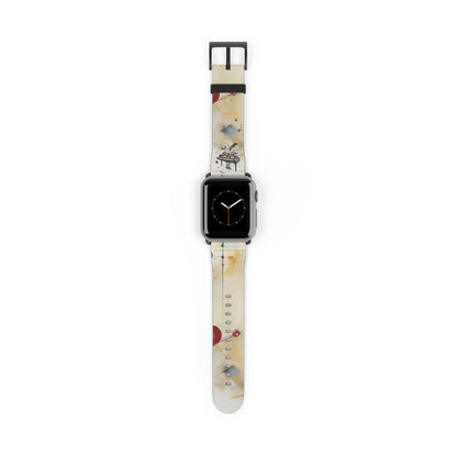 Keys of Imagination Small Grand Piano Apple Watch band featuring whimsical piano and music-themed artwork