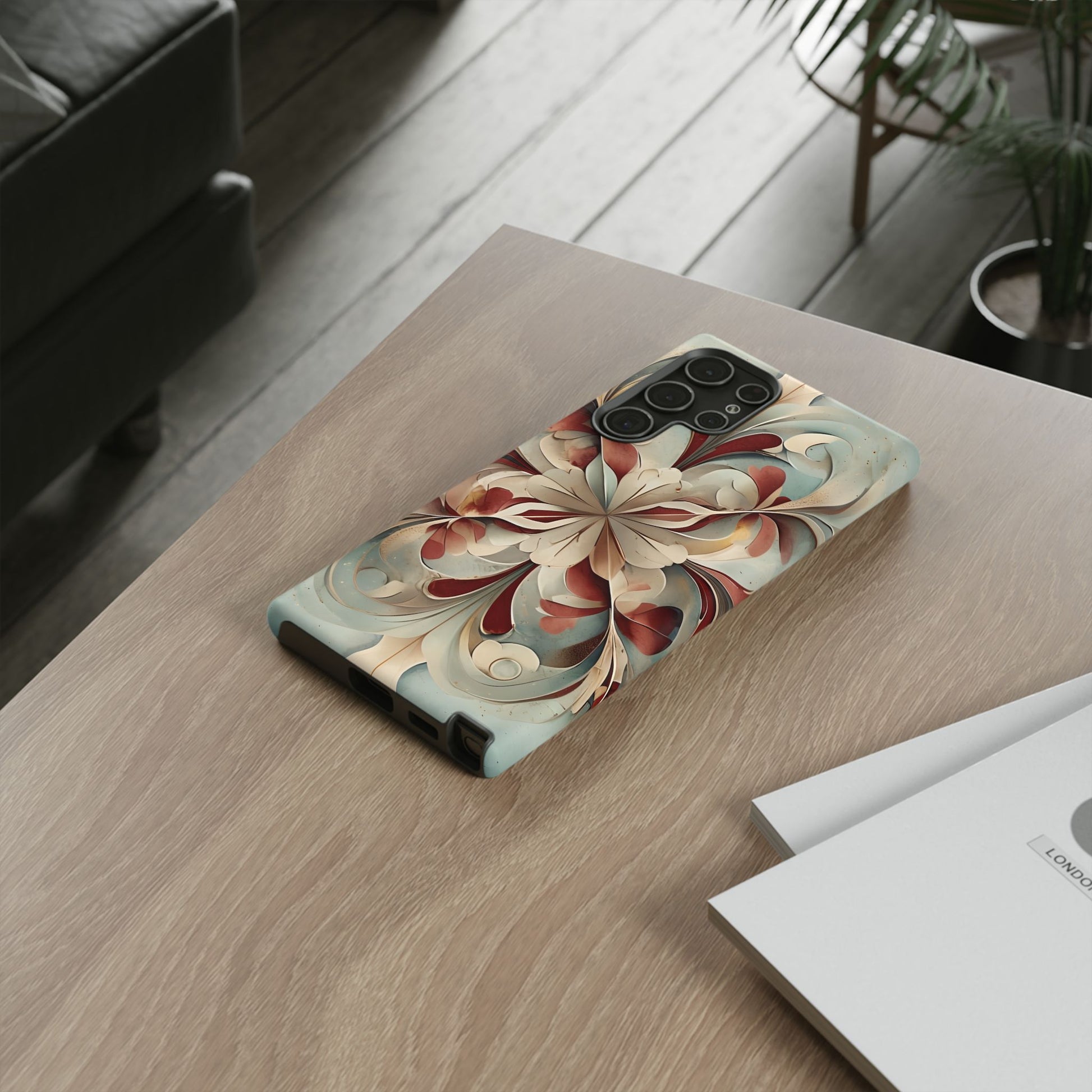 Vintage Baroque Blossom - Ornate Floral Art Samsung Galaxy S22 Ultra Tough Phone Case - Elegant Baroque-Inspired Design