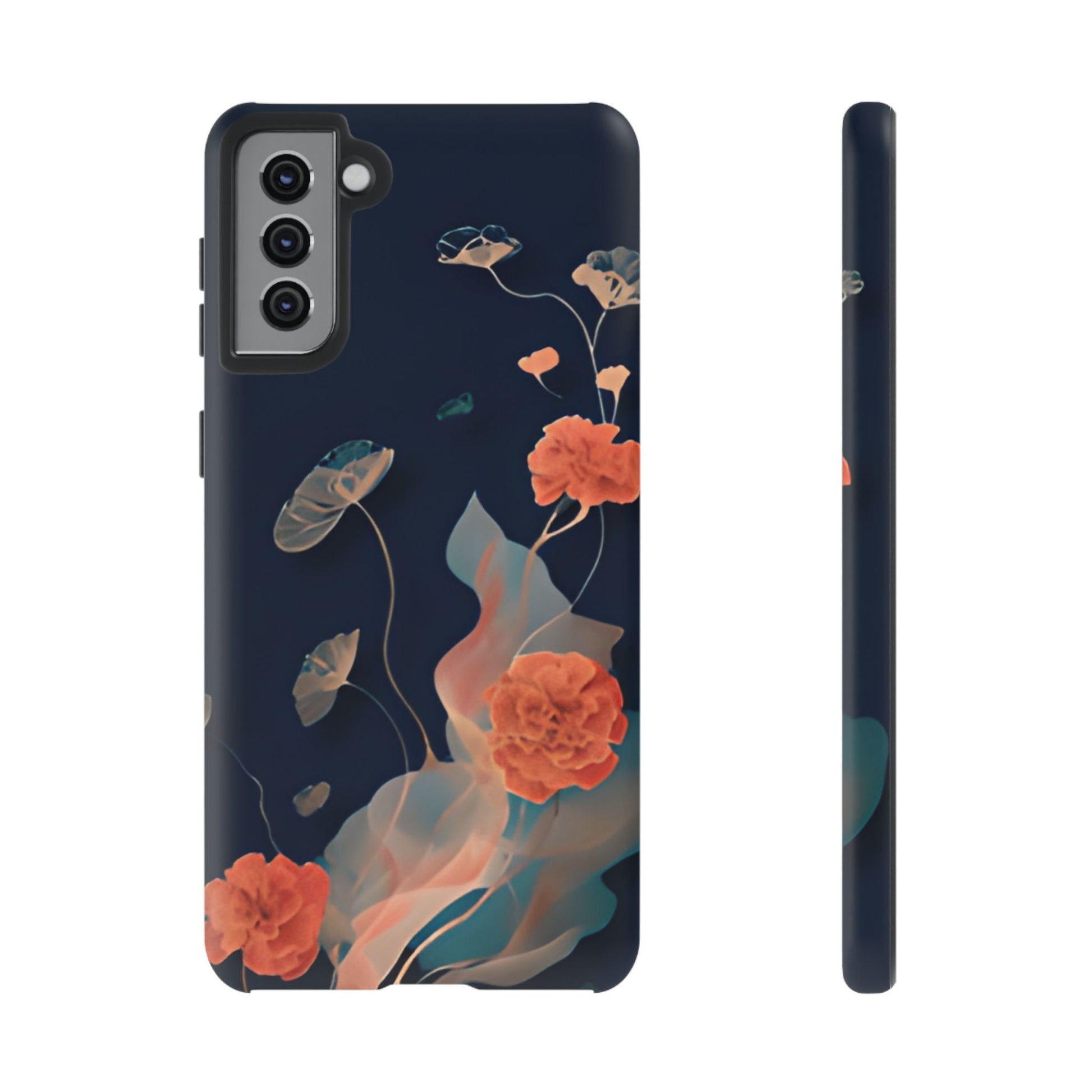 Lotus Reverie - Elegant Artistic Floral Samsung Galaxy S21 Plus Tough Phone Case - Painterly Lotus Blossom Design