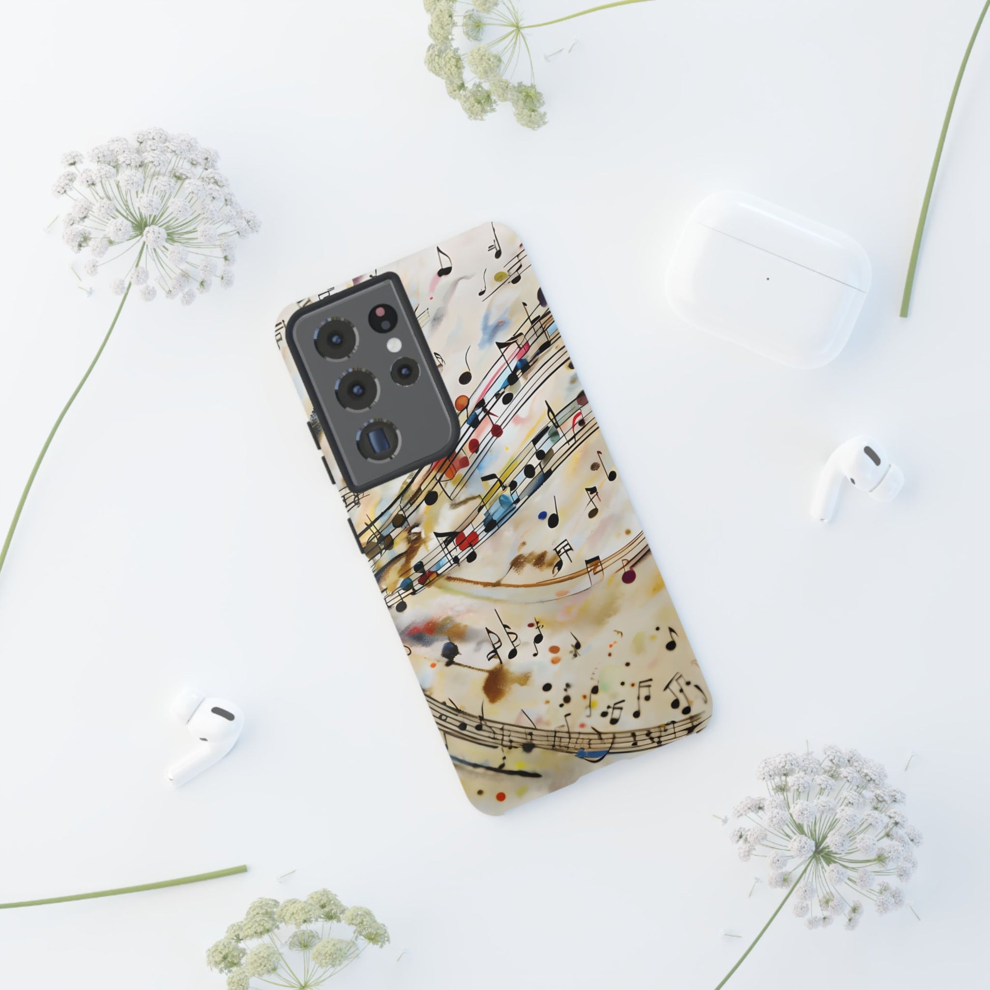 Melodic Flow Abstract Music Notes Tough Case for Samsung Galaxy S21 Ultra- Premium Shockproof Designer Phone Cover
