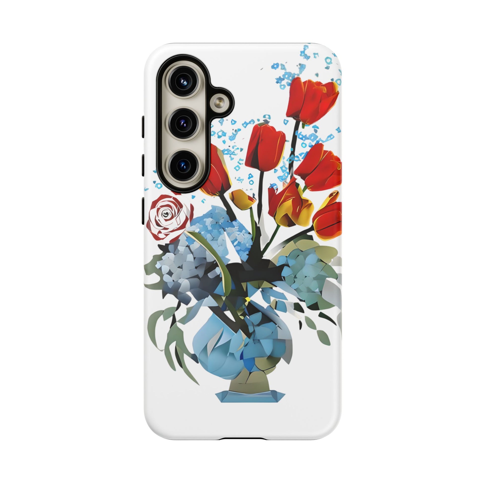 Bouquet Brilliance - Artistic Floral Samsung S24 Phone Case - Vibrant Tulip, Rose & Hydrangea Design