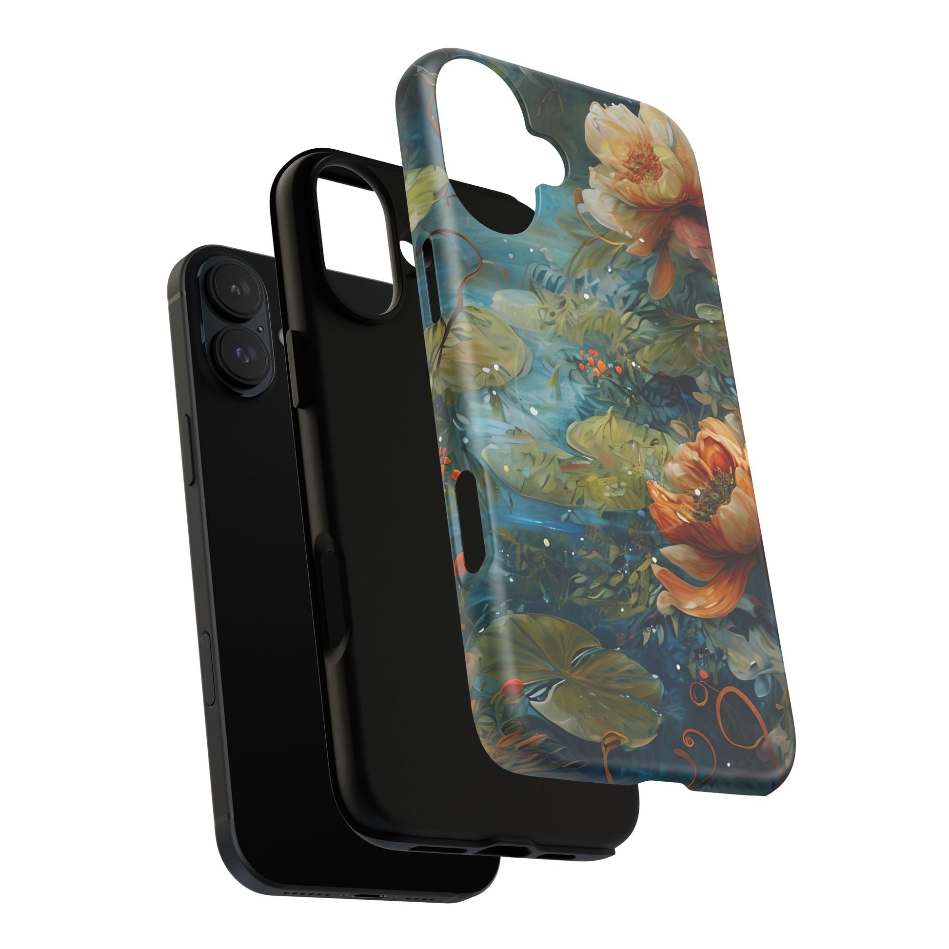 Waterlily Nocturne iPhone 16 Plus Case - Artistic Tough Cover - MagSafe Compatible - Premium Drop Protection
