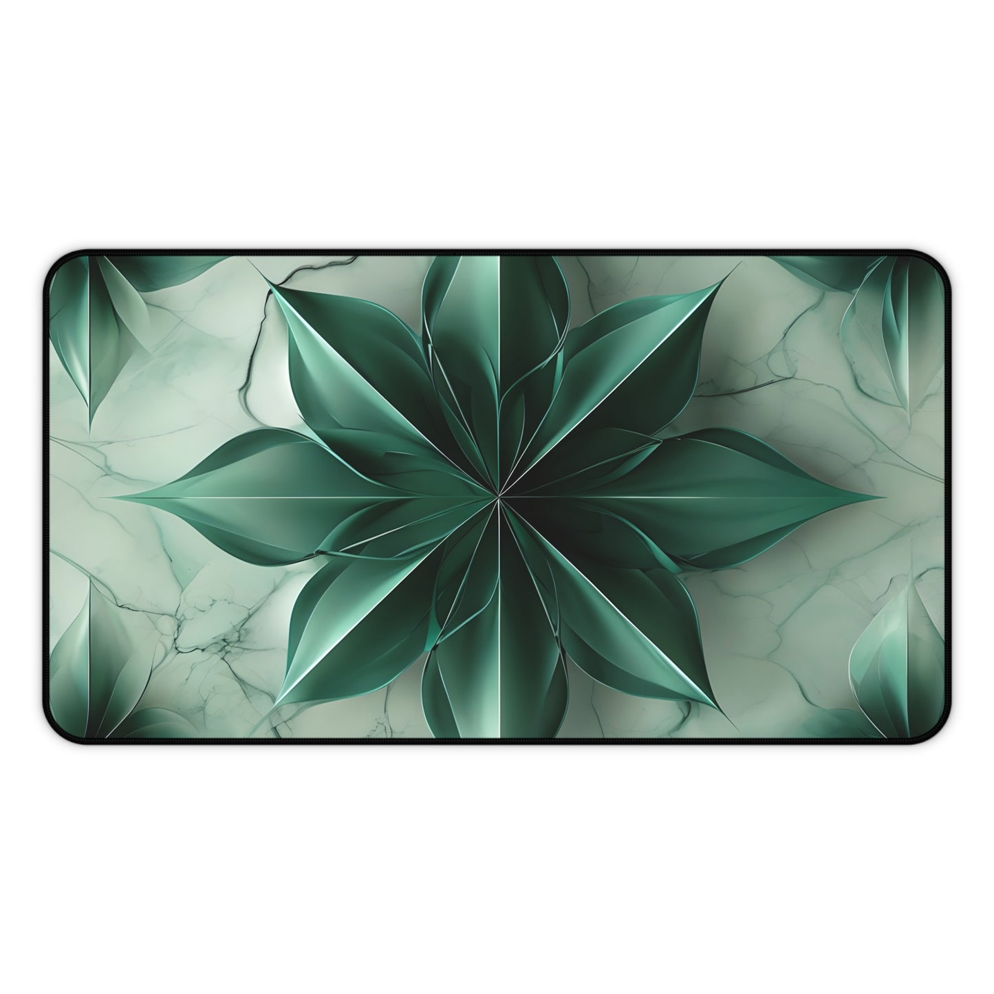 Emerald Bloom Designer Desk Mat - Premium Office Desk Pad, 3 Sizes Available, Artistic Workspace Protection