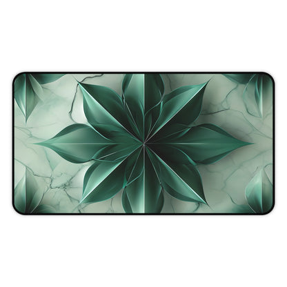 Emerald Bloom Designer Desk Mat - Premium Office Desk Pad, 3 Sizes Available, Artistic Workspace Protection
