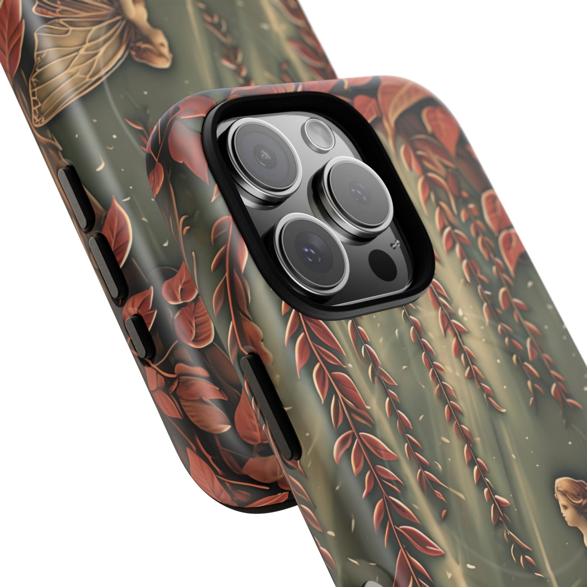 Willow Whisper - Tranquil Nature Art iPhone 16 Pro MagSafe Phone Case - Serene Willow Tree & Meditative Figure Design
