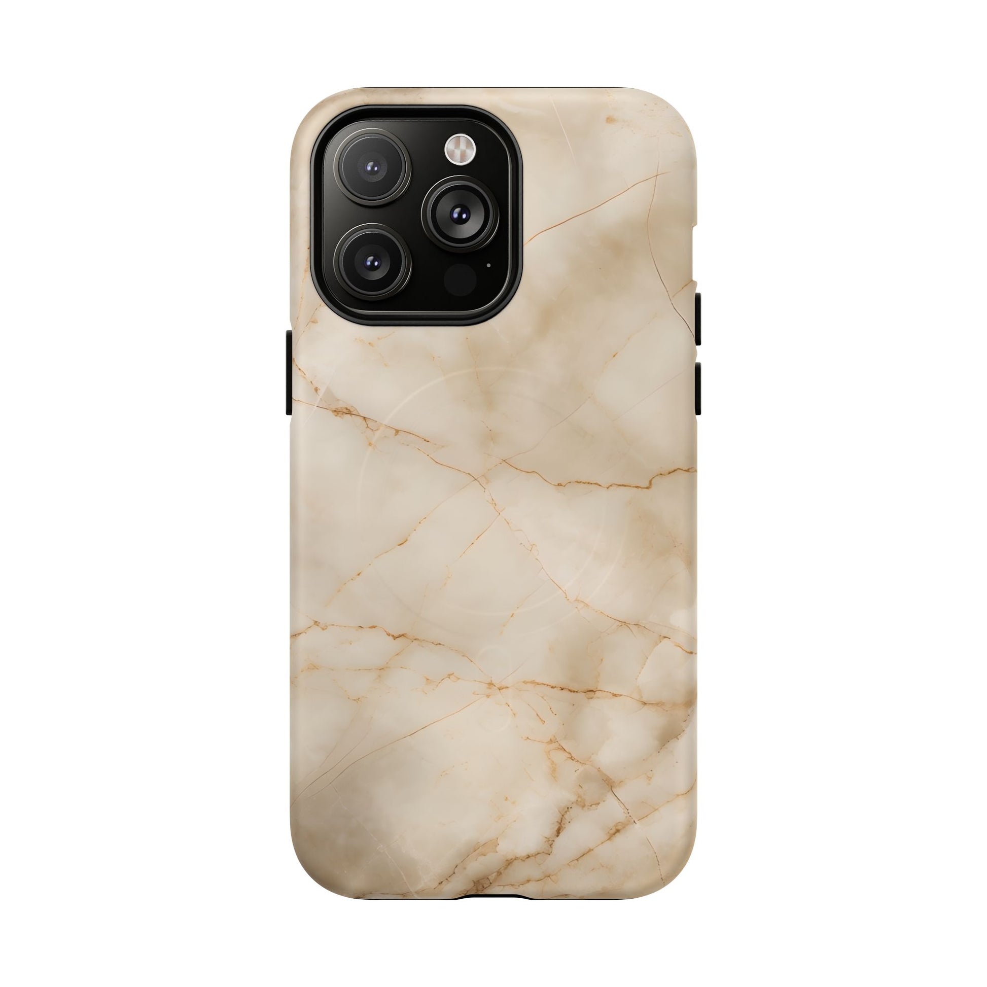 Parchment Mist - iPhone 14 Pro Max MagSafe Phone Case - Neutral Beige Marble Design
