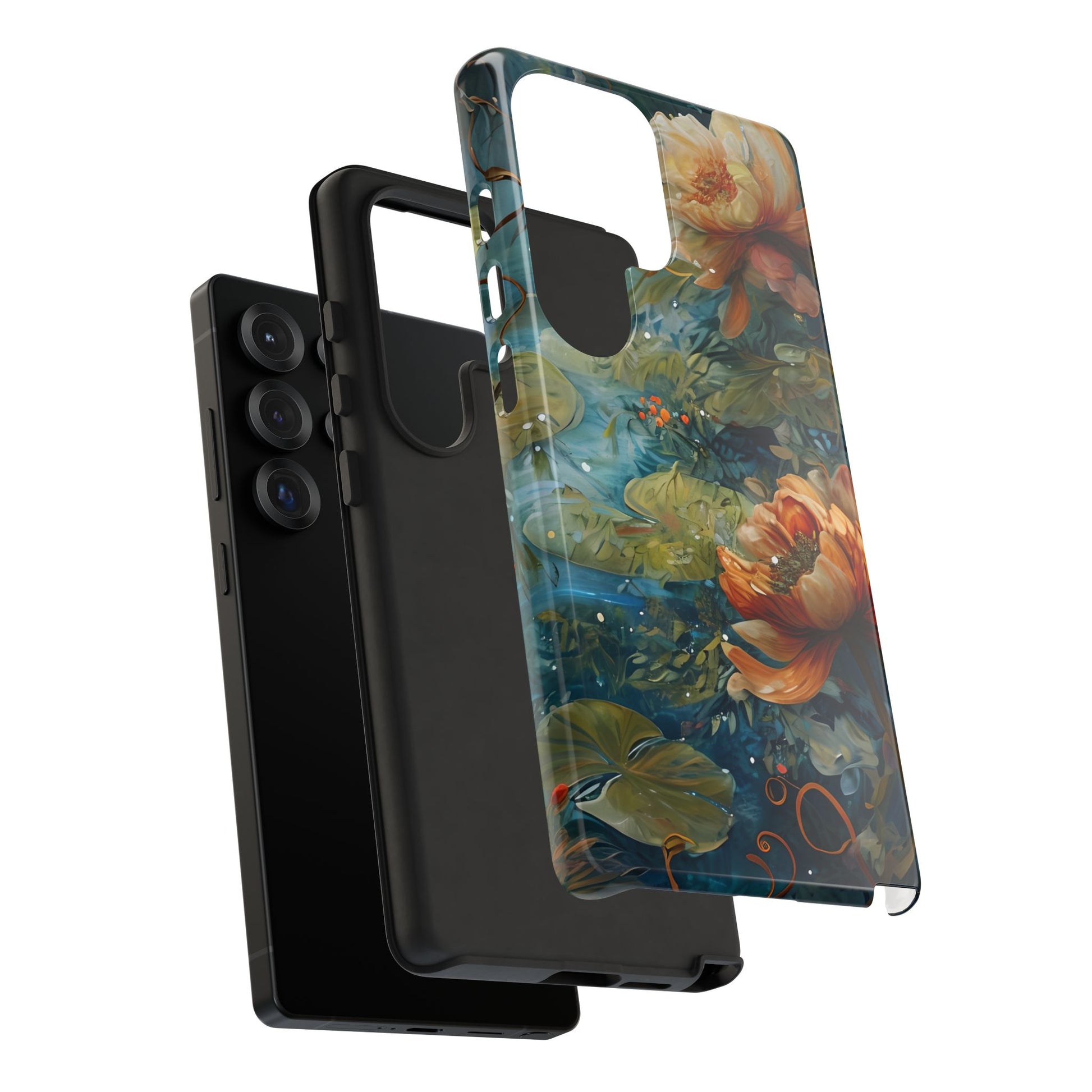 Waterlily Nocturne Samsung Galaxy S25 Ultra Case - Artistic Mountain Lake Design, Nature-Inspired Protective Cover, Elegant Gift for Outdoor Lovers