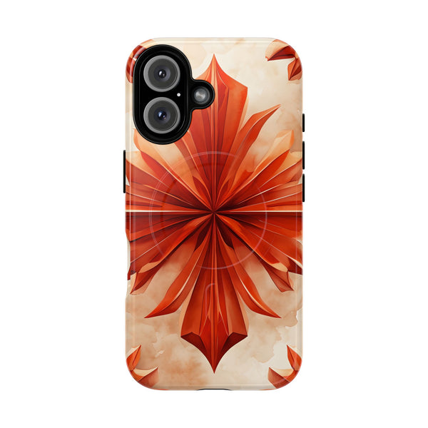 Sunset Fleur iPhone 16 - Kaleidoscope Collection of MagSafe Compatible - Vibrant Sunset Flower Design