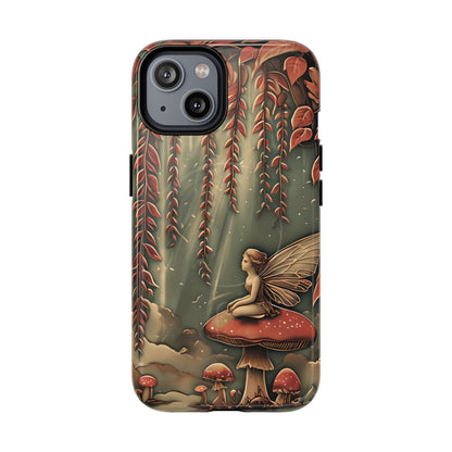 Willow Whisper iPhone MagSafe case with vintage woodland illustration and willow trees