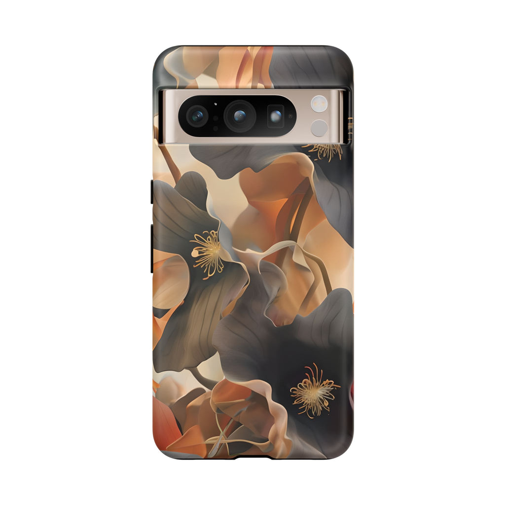 Autumn Ember - Moody Floral Art Google Pixel 8 Pro Tough Phone Case - Warm Earthy Botanical Design
