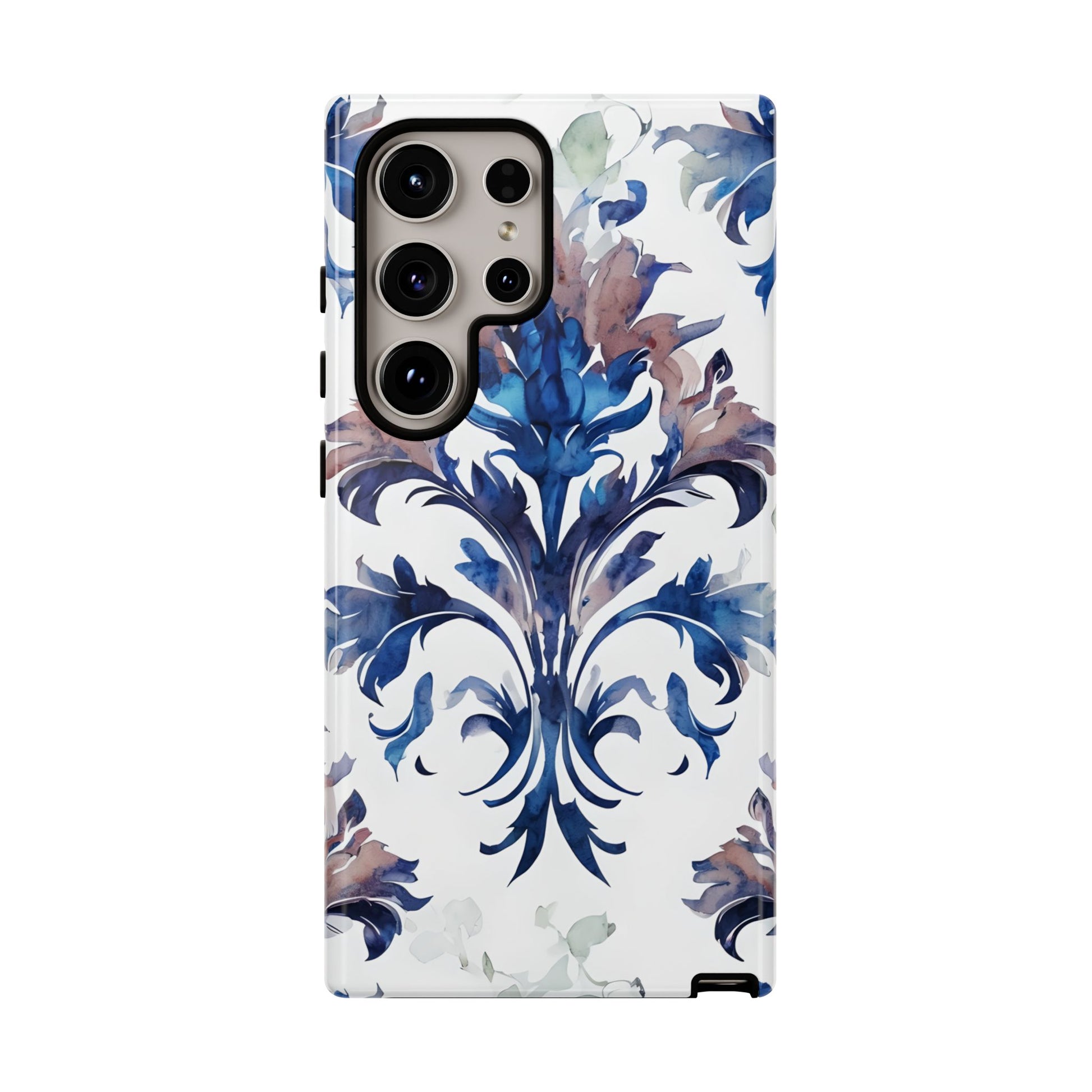 Delft Reverie - Elegant Blue & White Samsung S24 Ultra Tough Phone Case - Dutch Delftware-Inspired Floral Design
