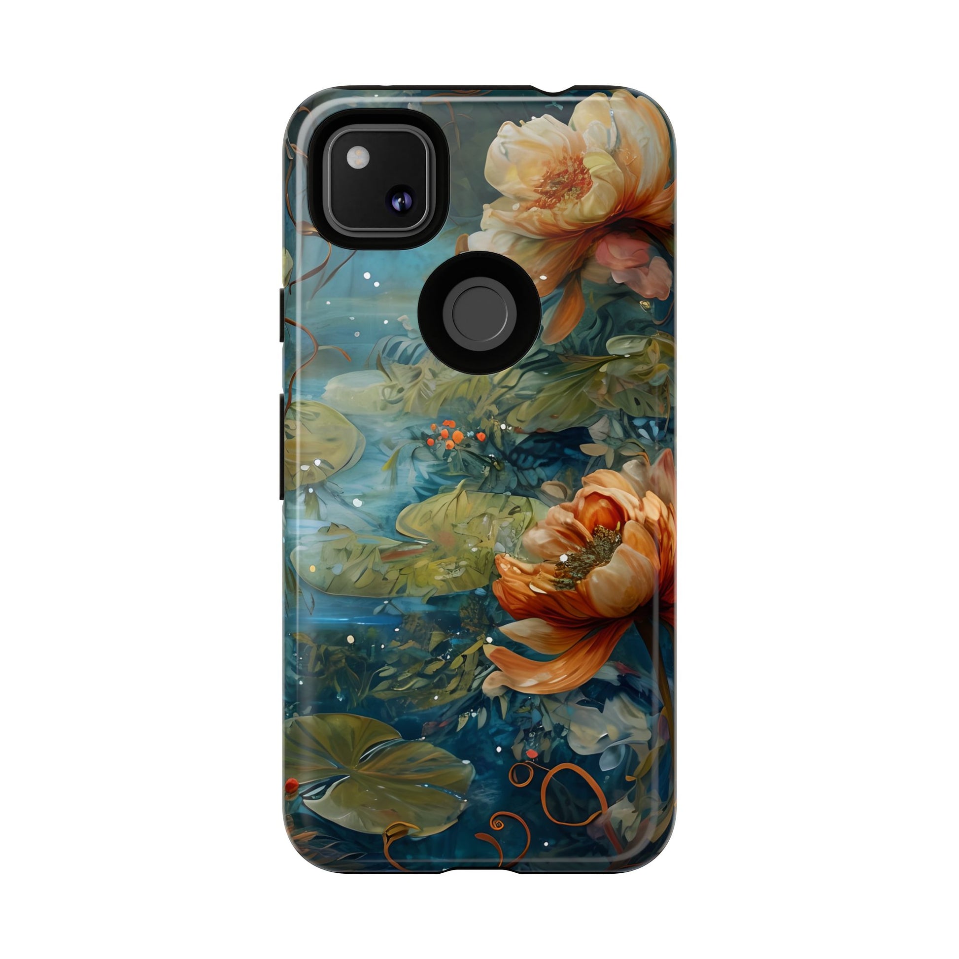 Waterlily Nocturne Tough Case for Google Pixel 4a- Premium Artistic Shockproof Cover, Elegant Protective Phone Case