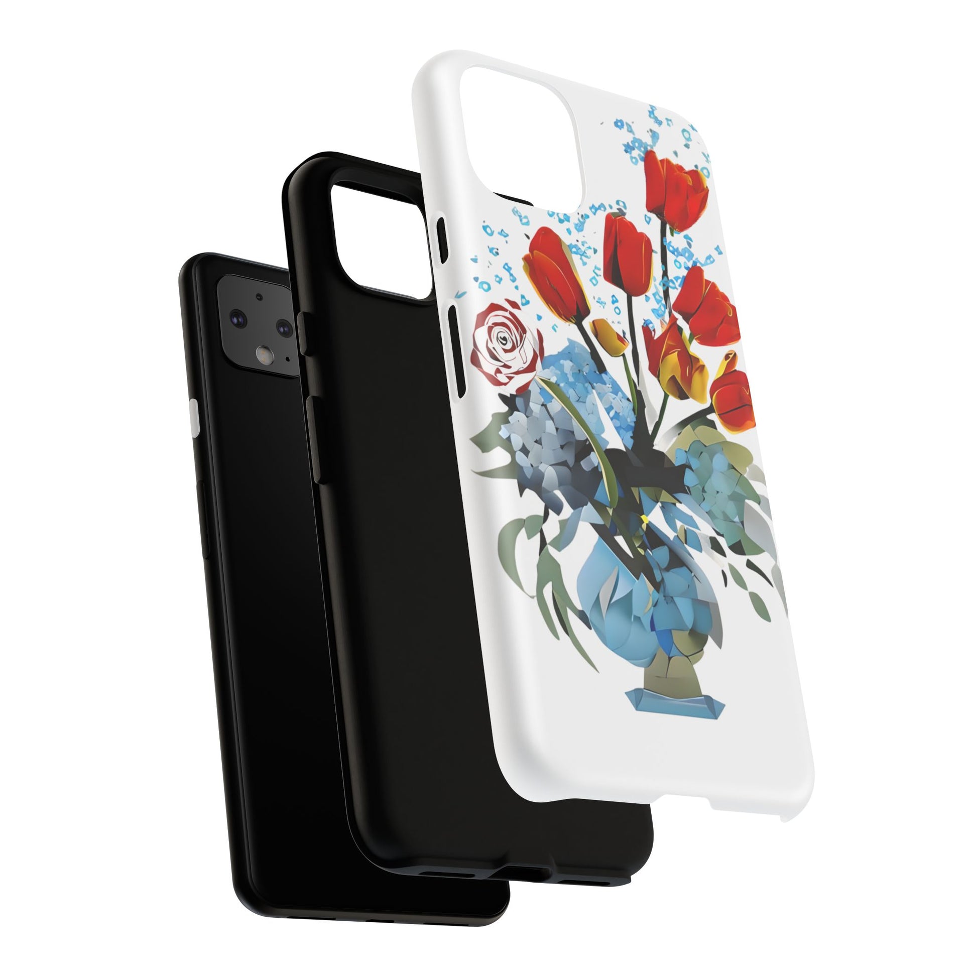 Bouquet Brilliance - Artistic Floral Google Pixel 4XL Tough Phone Case - Vibrant Tulip, Rose & Hydrangea Design