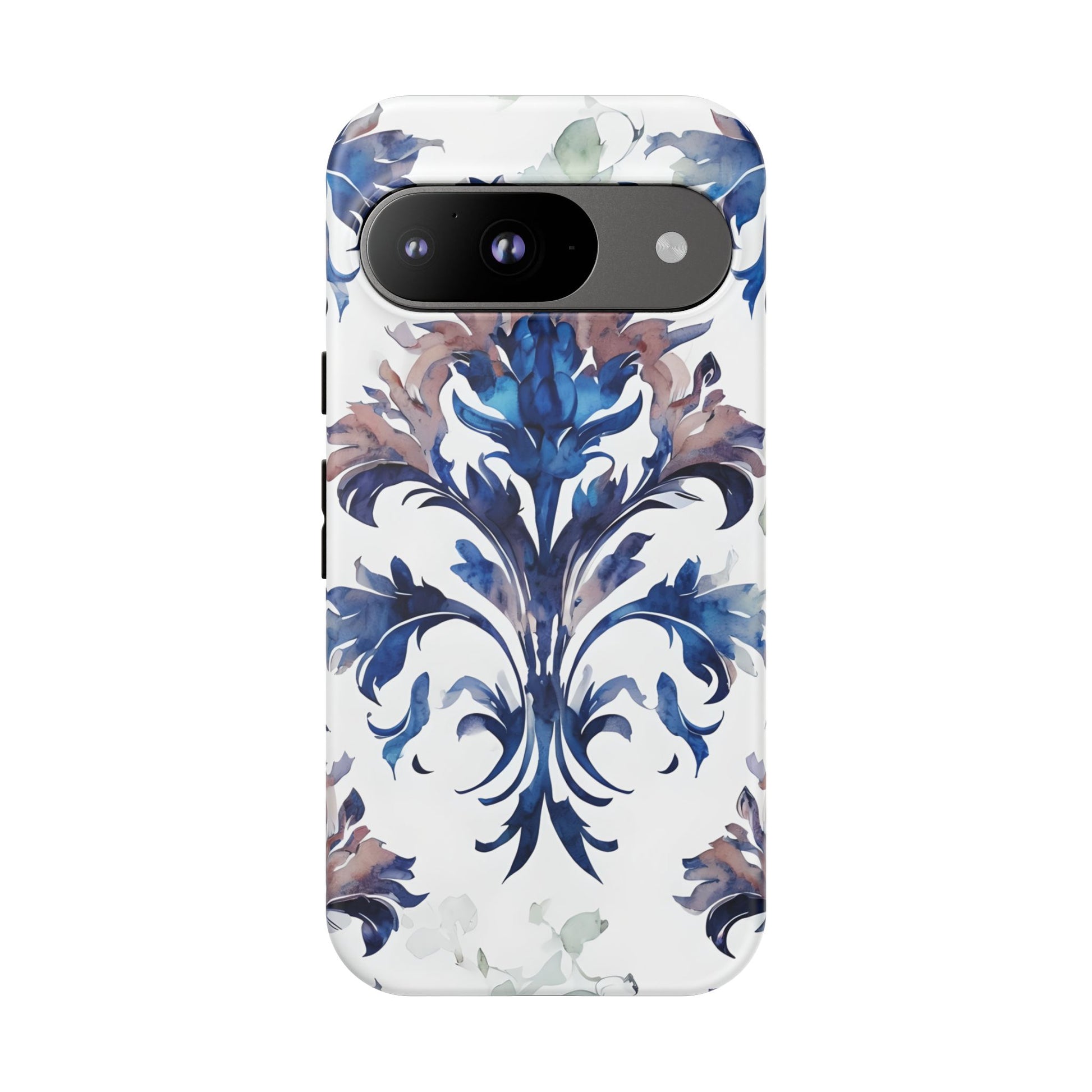 Delft Reverie - Elegant Blue & White Google Pixel 9 Tough Phone Case - Dutch Delftware-Inspired Floral Design