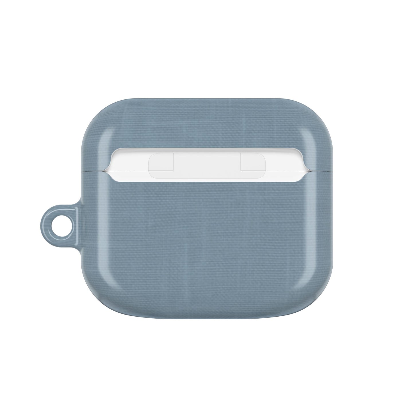 Blue Grey Linen AirPods Case - Minimalist Smooth Weave Texture Cover for Gen 1, 2, 3, Pro Gen 1 & 2