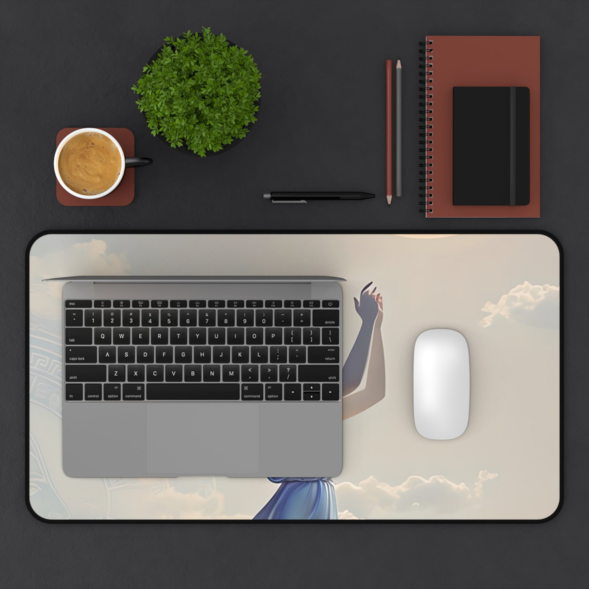 Moonlit Ascent Desk Mat - Premium Office Desk Pad, 3 Sizes Available, Artistic Workspace Protection