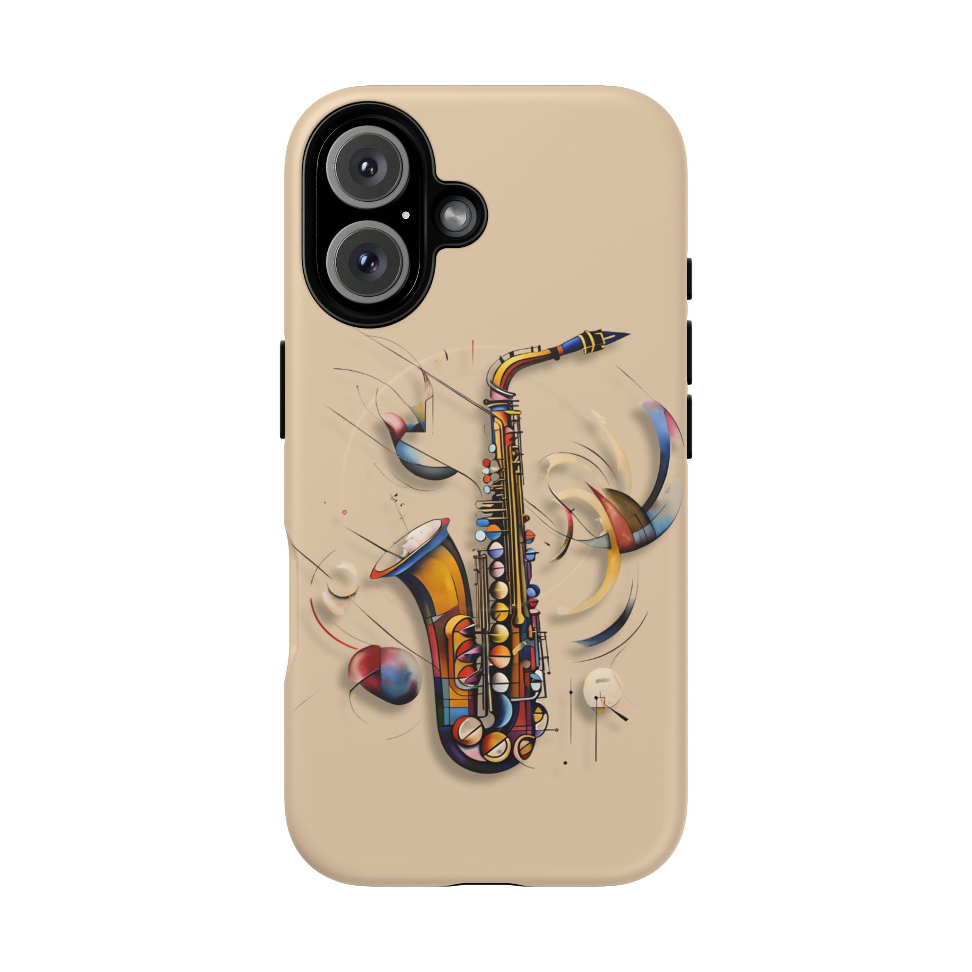 Brass Rhapsody Artistic Saxophone Music iPhone 16 MagSafe Case