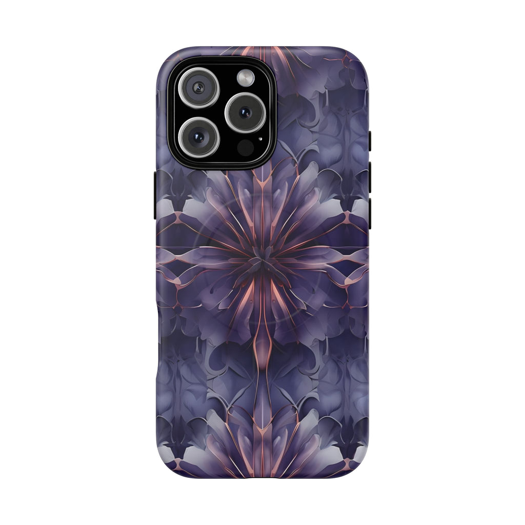 Twilight Tapestry - iPhone 16 Pro Max MagSafe Phone Case - Purple Kaleidoscope Design