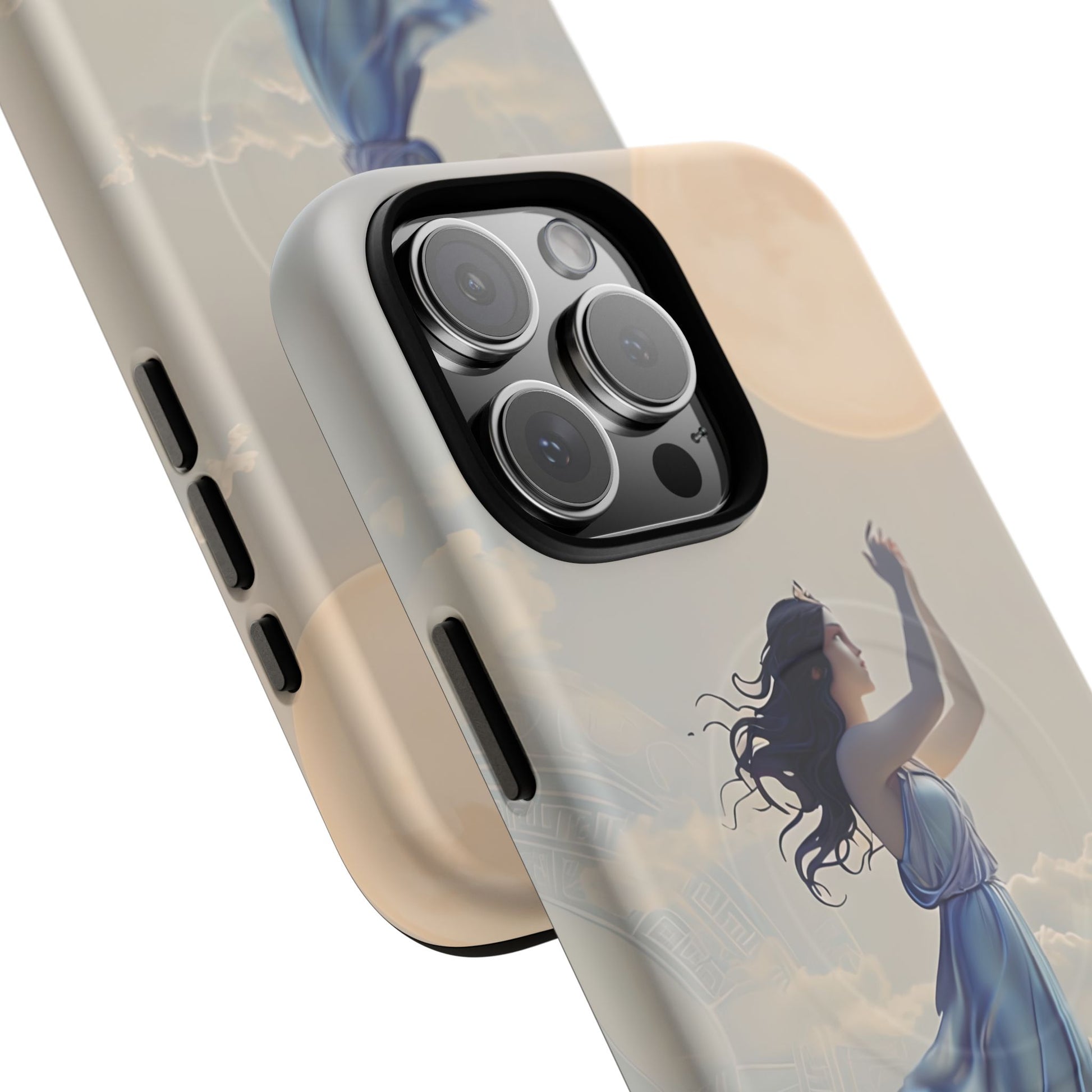 Moonlit Ascend - Ethereal Celestial Art iPhone 16 Pro Max MagSafe Phone Case -Dreamy Night Sky & Floating Woman Design